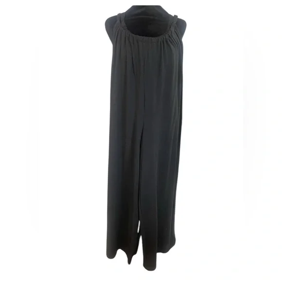 Flattering fun Black Sleeveless oversized Jumpsuit,cover up, overalls,Large, New - Picture 1 of 5